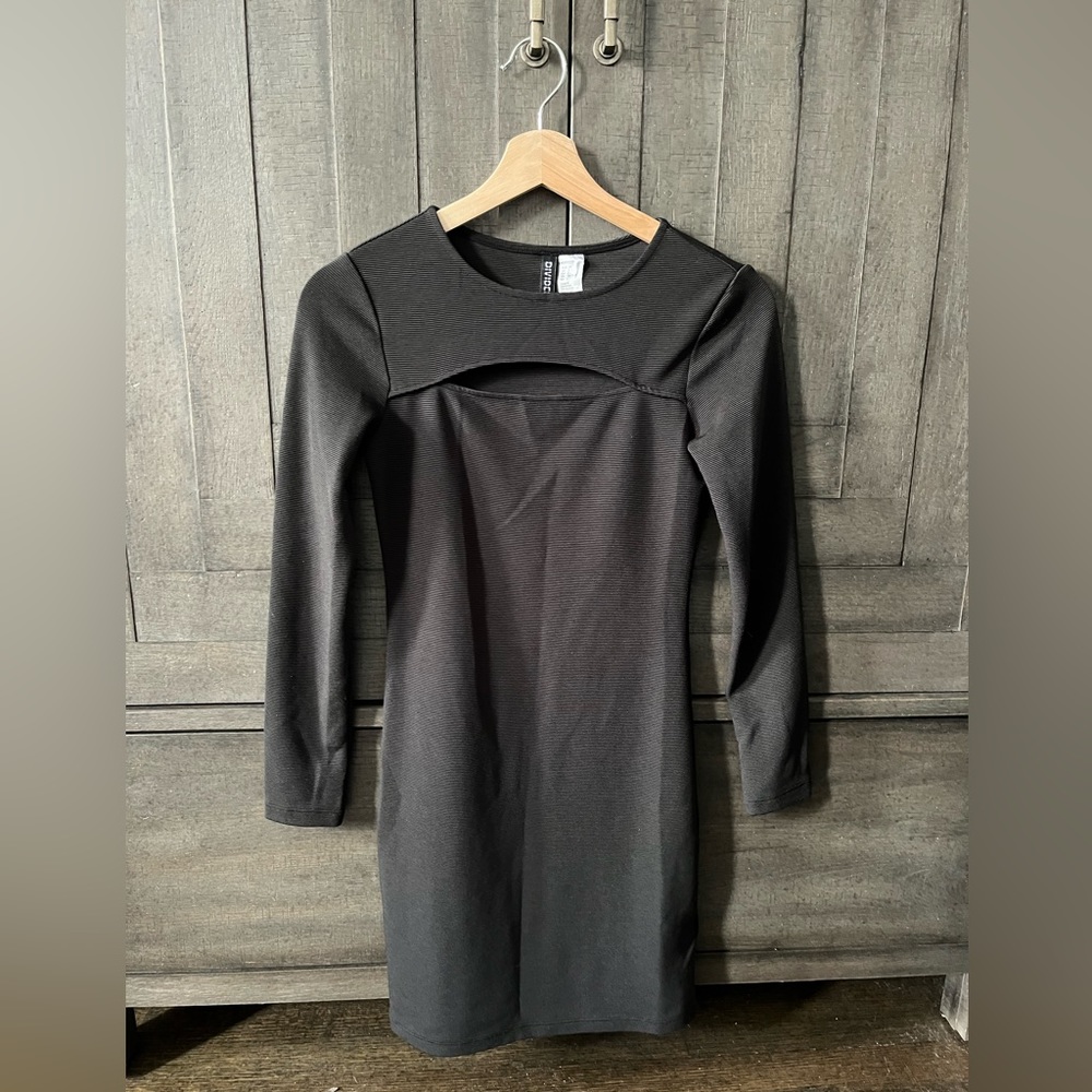 black cut out dress